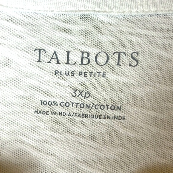 Talbots Embroidered V Neck Top Size 3X Petite White 3/4 Sleeve Boho Cotton - Picture 8 of 17
